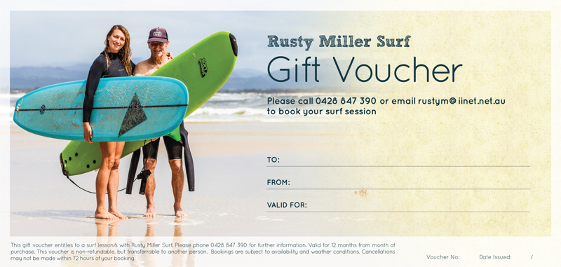Surfing Lessons Gift Voucher Template Certificate Ticket 